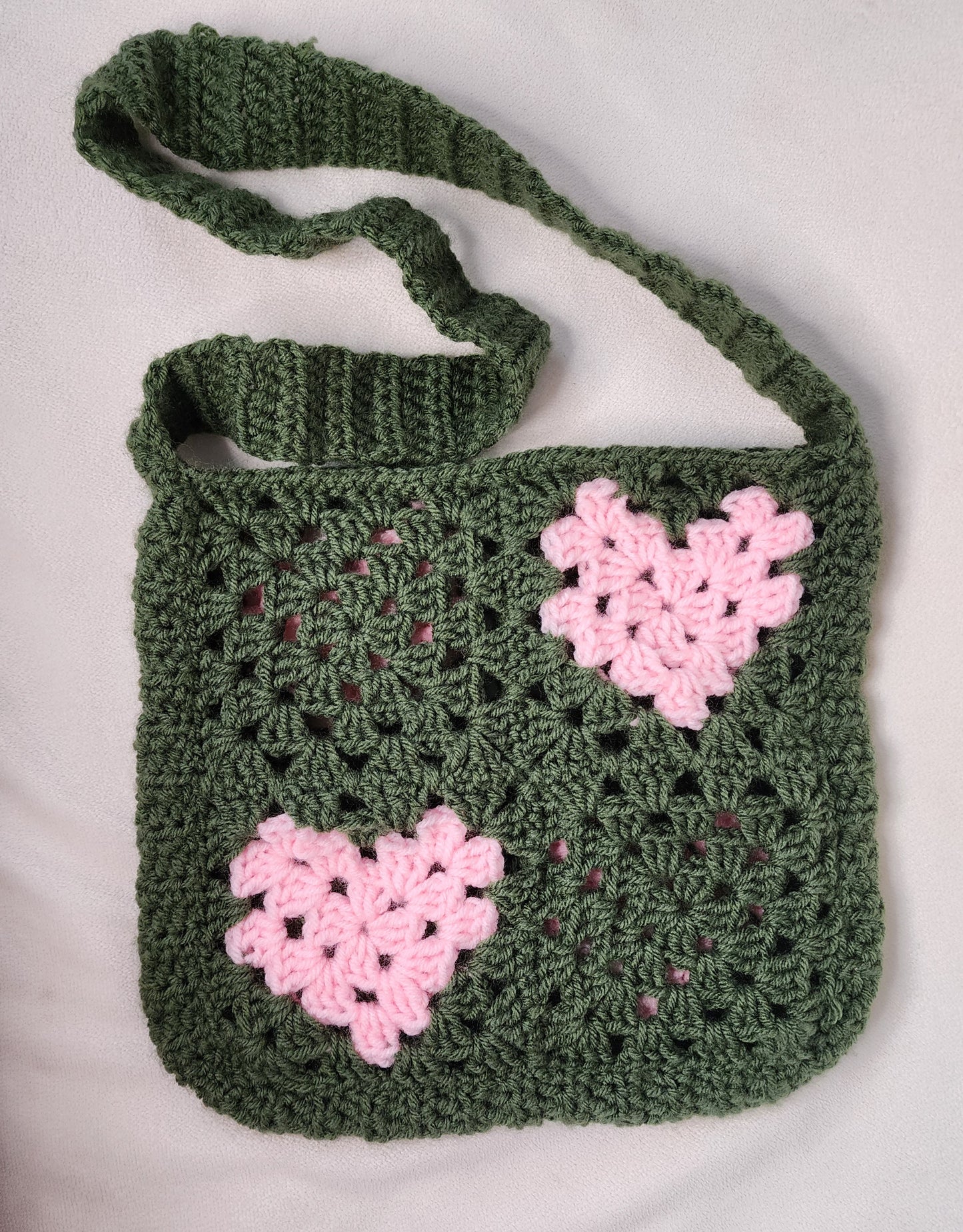 Crochet Heart Tote Bag