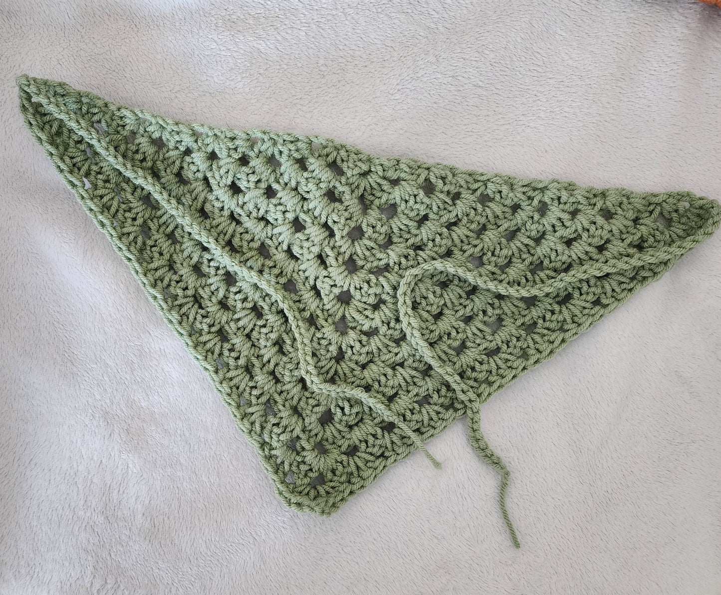 Crochet Bandana - Sage Green